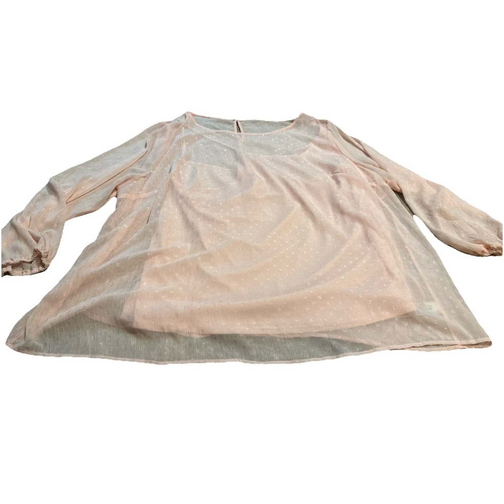 NEW AVA & VIV PEACH LIGHTWEIGHT STYLISH LAYERED TOP SIZE 4X XXXXL